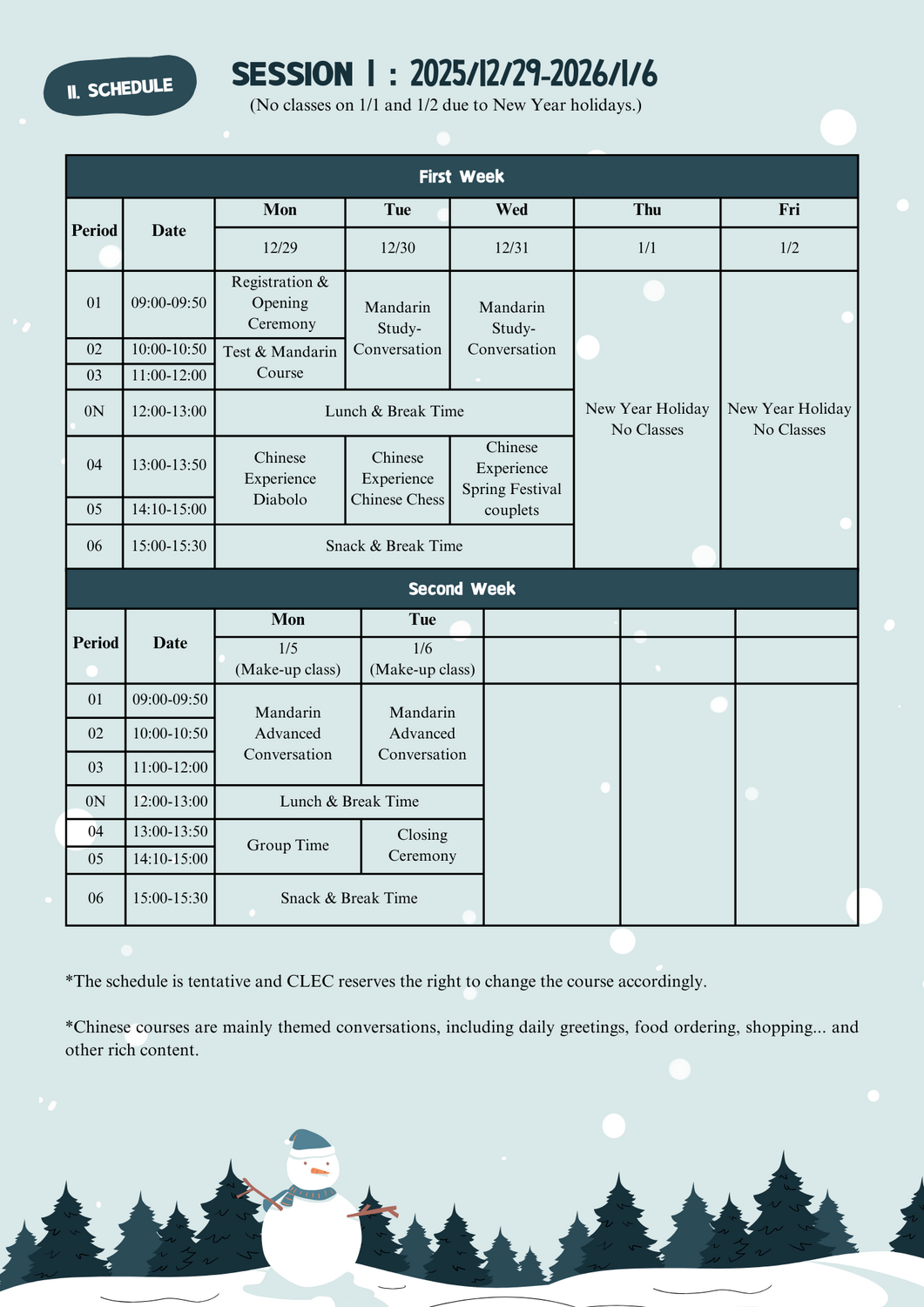 Mandarin Winter Camp - Registration is openImage