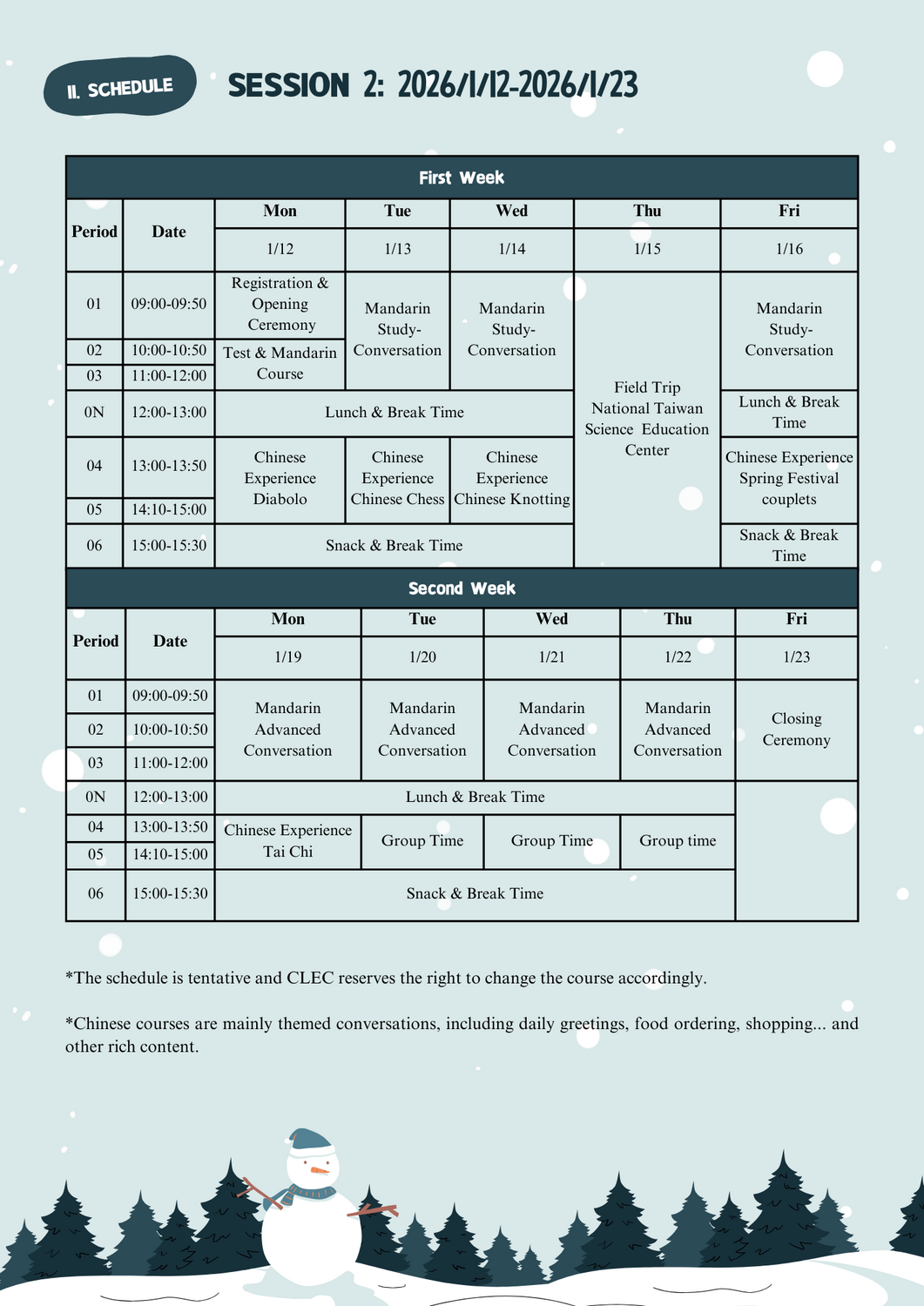 Mandarin Winter Camp - Registration is openImage